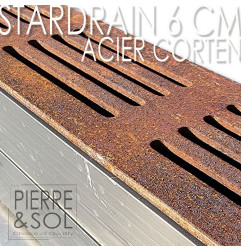 Canal estreito grade de aço Corten de 6,5 cm - StarDrain LINE ECO