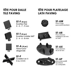 Tête pour plot pour dalles et chevrons  - LINE-ECO