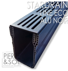 Узкий желоб 6,5 см ЧЕРНАЯ алюминиевая решетка - StarDrain - LINE ECO