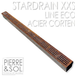 Dreno XXS MINI L 6,5 cm Grade de aço Corten - StarDrain - LINE ECO