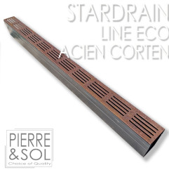 Canal estreito de aço corten de 6,5 cm - StarDrain LINE ECO