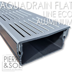 Canal plano H 5 cm Grelha de alumínio - AquaDrain - FLAT - LINE ECO