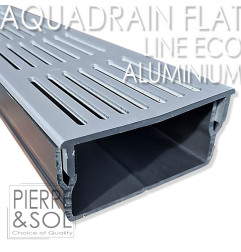 Flachrinne H 5 cm Aluminiumgitter - AquaDrain - FLAT - LINE ECO