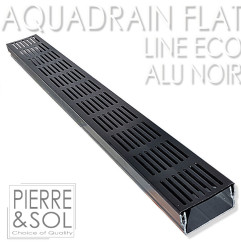 Caniveau Aquadrain Flat Aluminium Noir