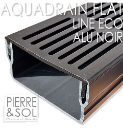 Canale Flat H 5 cm Griglia in alluminio NERO - AquaDrain - FLAT - LINE ECO