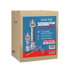 Confezione combinata Soudafoam a bassa espansione Click & Fix - Schiuma PU - Soudal