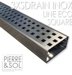 Calha de drenagem em aço inoxidável Altura 3,5 cm - 3XSDRAIN INOX - LINE ECO