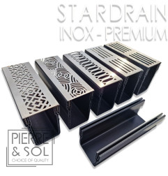Gama de canais finos Grelha de alumínio preto de luxo e grelha de aço inoxidável de luxo - StarDrain - LINE ECO
