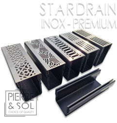 Muestras Canales estrechos Rejilla de aluminio premium negro y acero inoxidable de lujo - StarDrain - LINE ECO