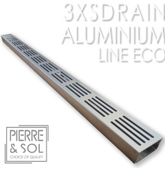Calha de aço inoxidável Altura 3,5 cm - 3XSDRAIN Grade de alumínio - LINE ECO