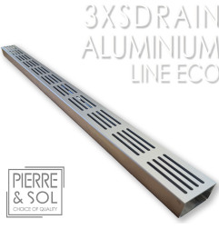 Canal de acero inoxidable Alto 3,5 cm - 3XSDRAIN Rejilla de aluminio - LINE ECO