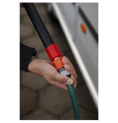 Aluminum handle with water passage with click 297152C - 1600mm diameter 32 Telescopic with connector - Vikan