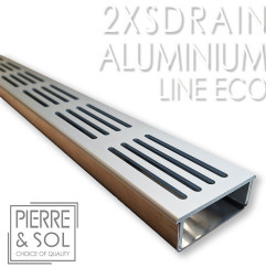 Calha de aço inoxidável Altura 2 cm - 2XSDRAIN Grade de alumínio - LINE ECO