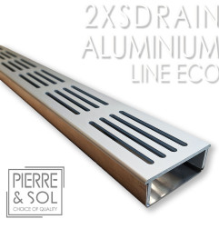 Canal de acero inoxidable Alto 2 cm - 2XSDRAIN Rejilla de aluminio - LINE ECO