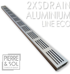 Calha de aço inoxidável Altura 2 cm - 2XSDRAIN EASY Grade de alumínio - LINE ECO