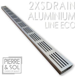 Canal de acero inoxidable Alto 2 cm - 2XSDRAIN EASY Rejilla de aluminio - LINE ECO