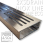 Stainless steel channel Height 2.5 cm - 2XSDRAIN Stainless steel grate Line - LINE ECO